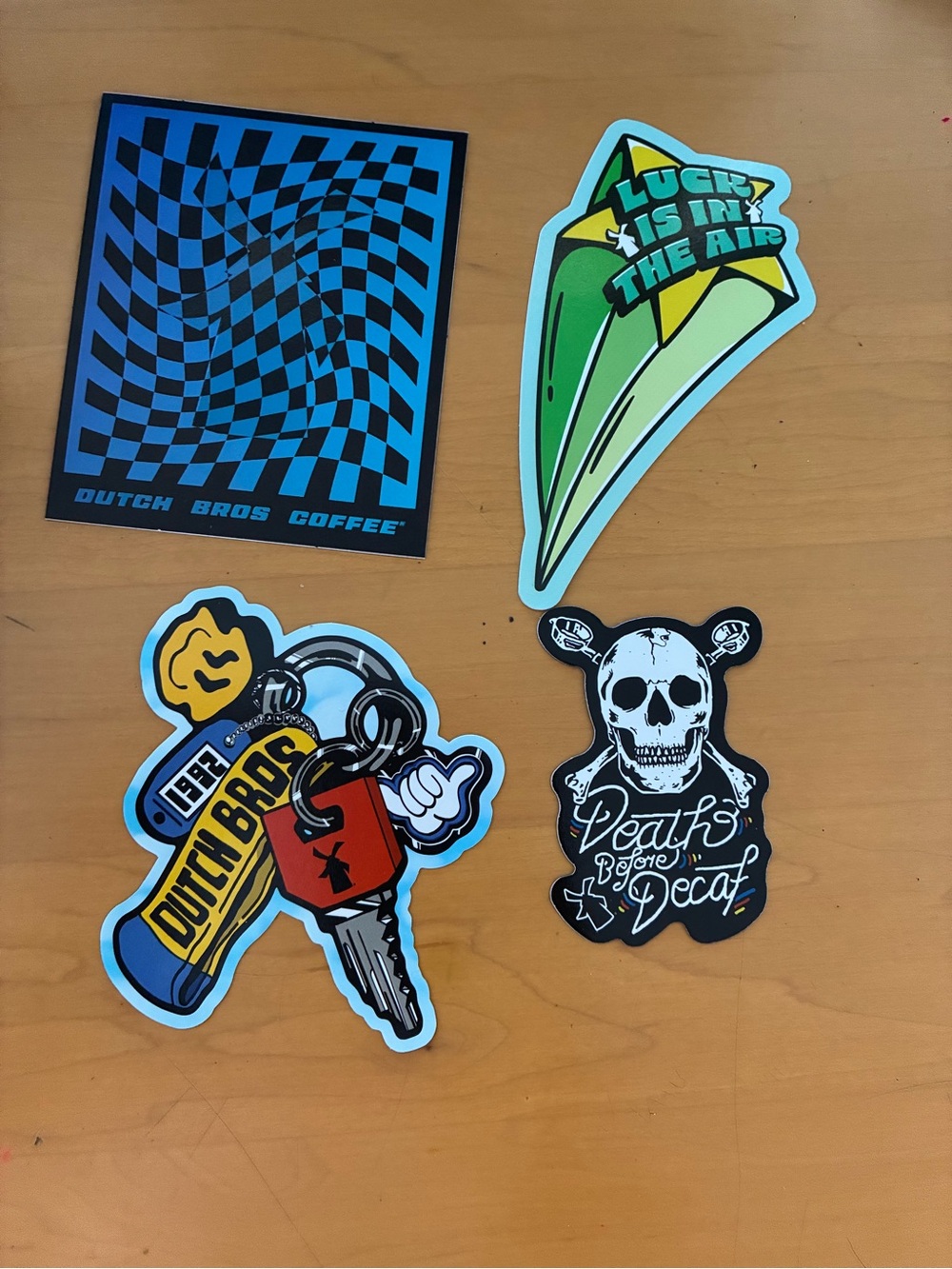 Lot of 4 Rare Hard to find Arizona Dutch Bros Christmas, Halloween stickers